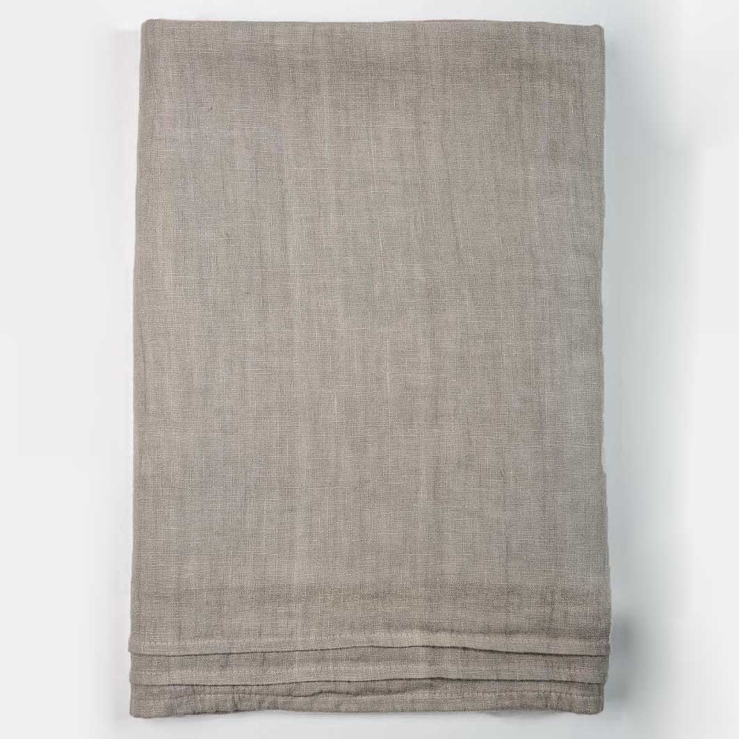 Large pure linen bath towel with flounces