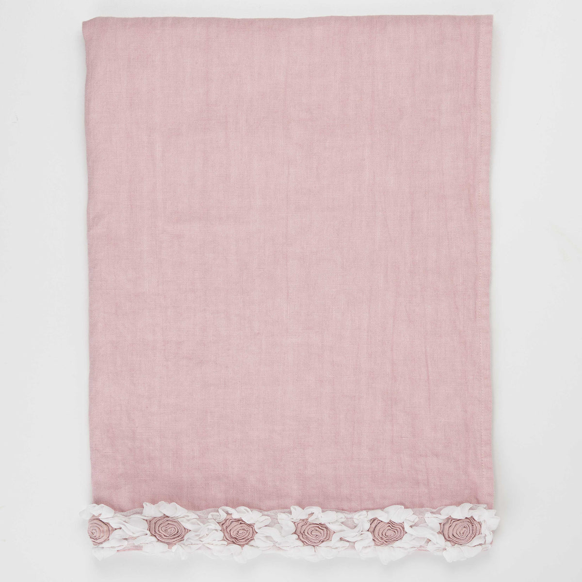 Linen shower towel with Peonies embroidery * while stocks last