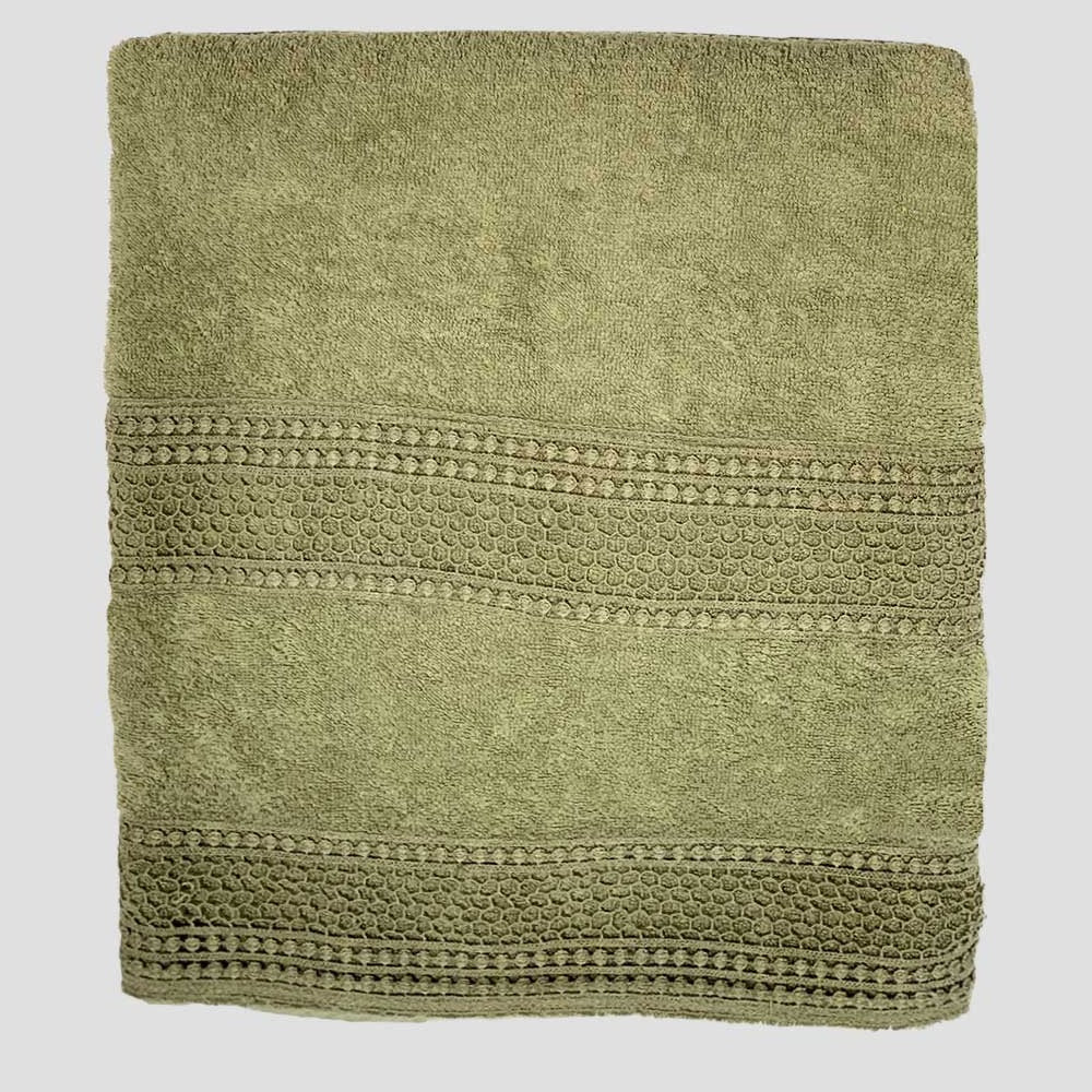 Terry shower towel with mesh embroidery * while stocks last