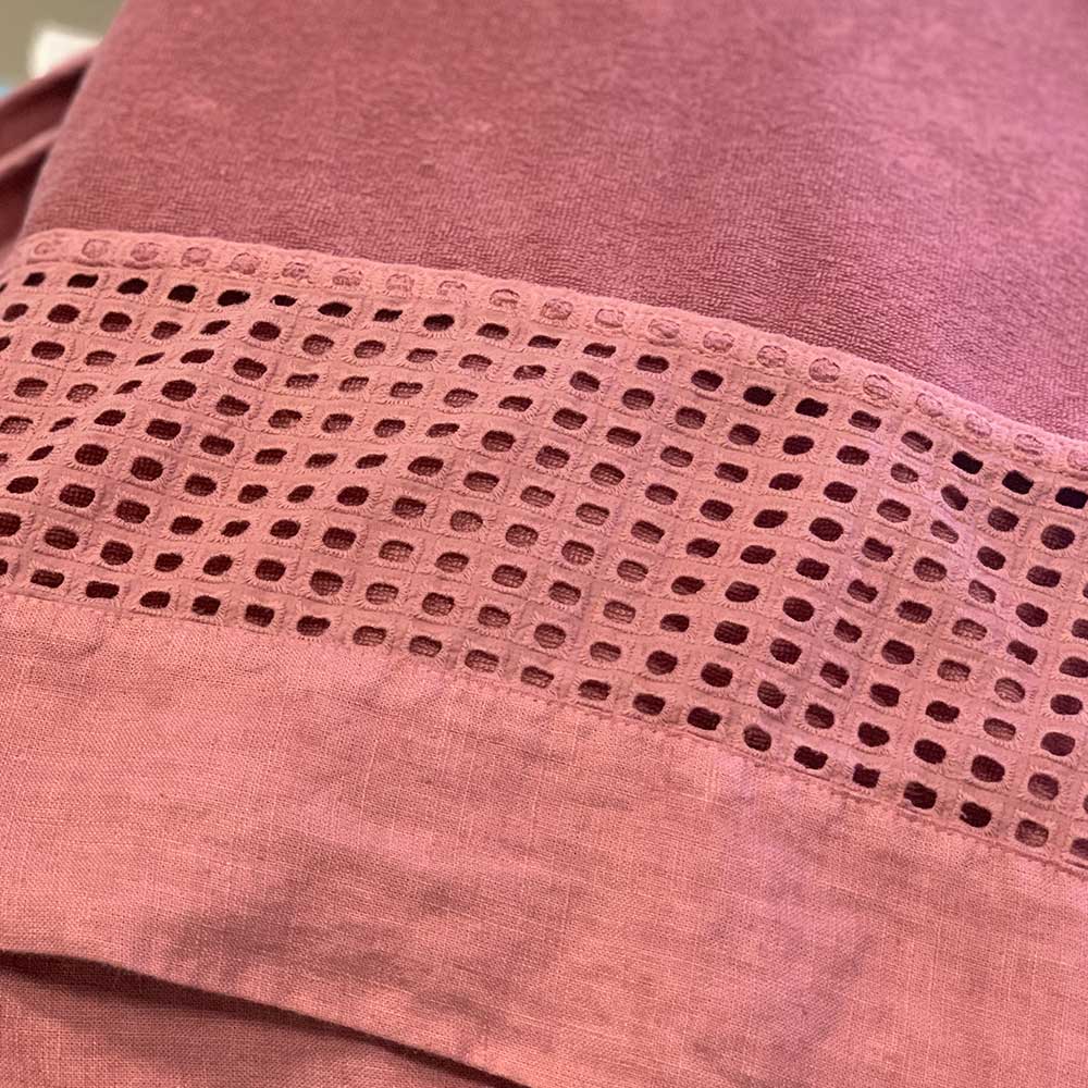 Terry shower towel with square embroidery * while stocks last