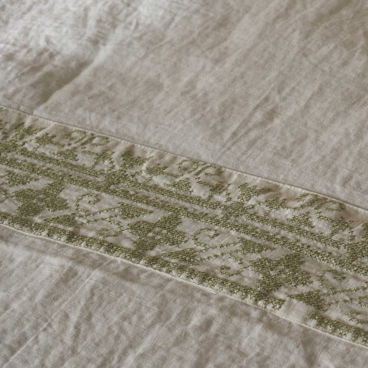 Tablecloth with cross stitch embroidery