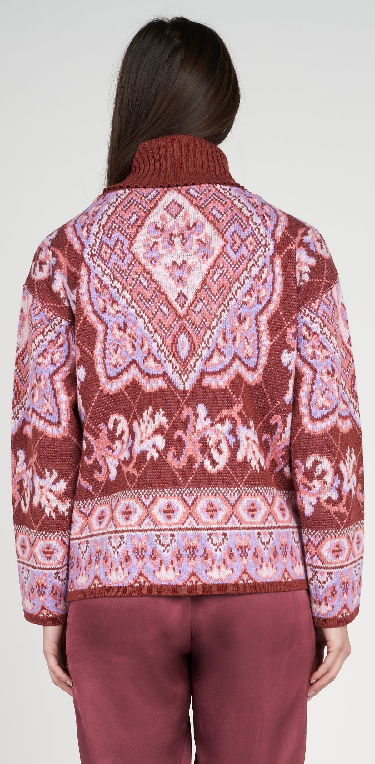 Caramel jacquard turtleneck