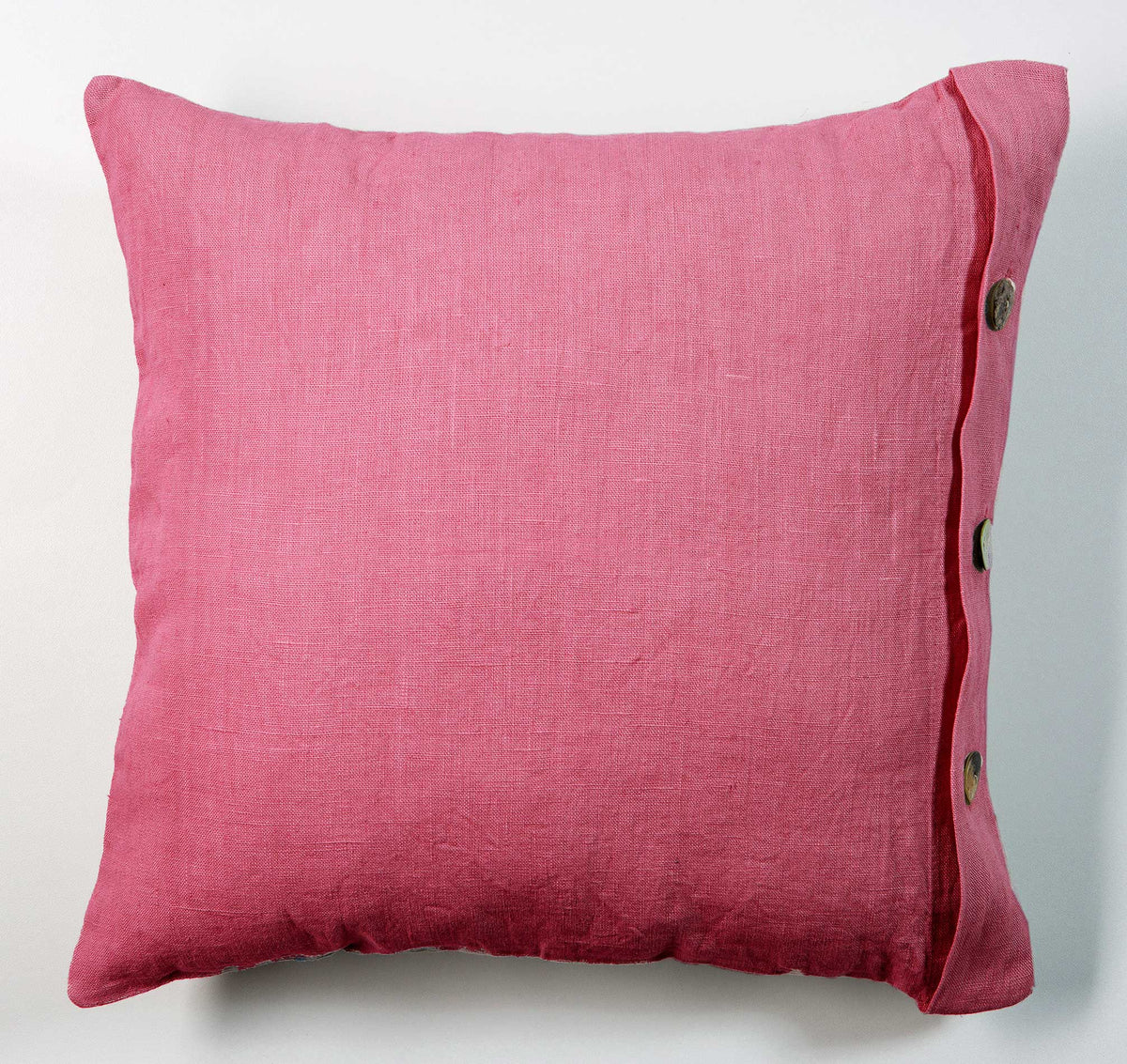 Pair of linen furnishing pillowcases with side buttons