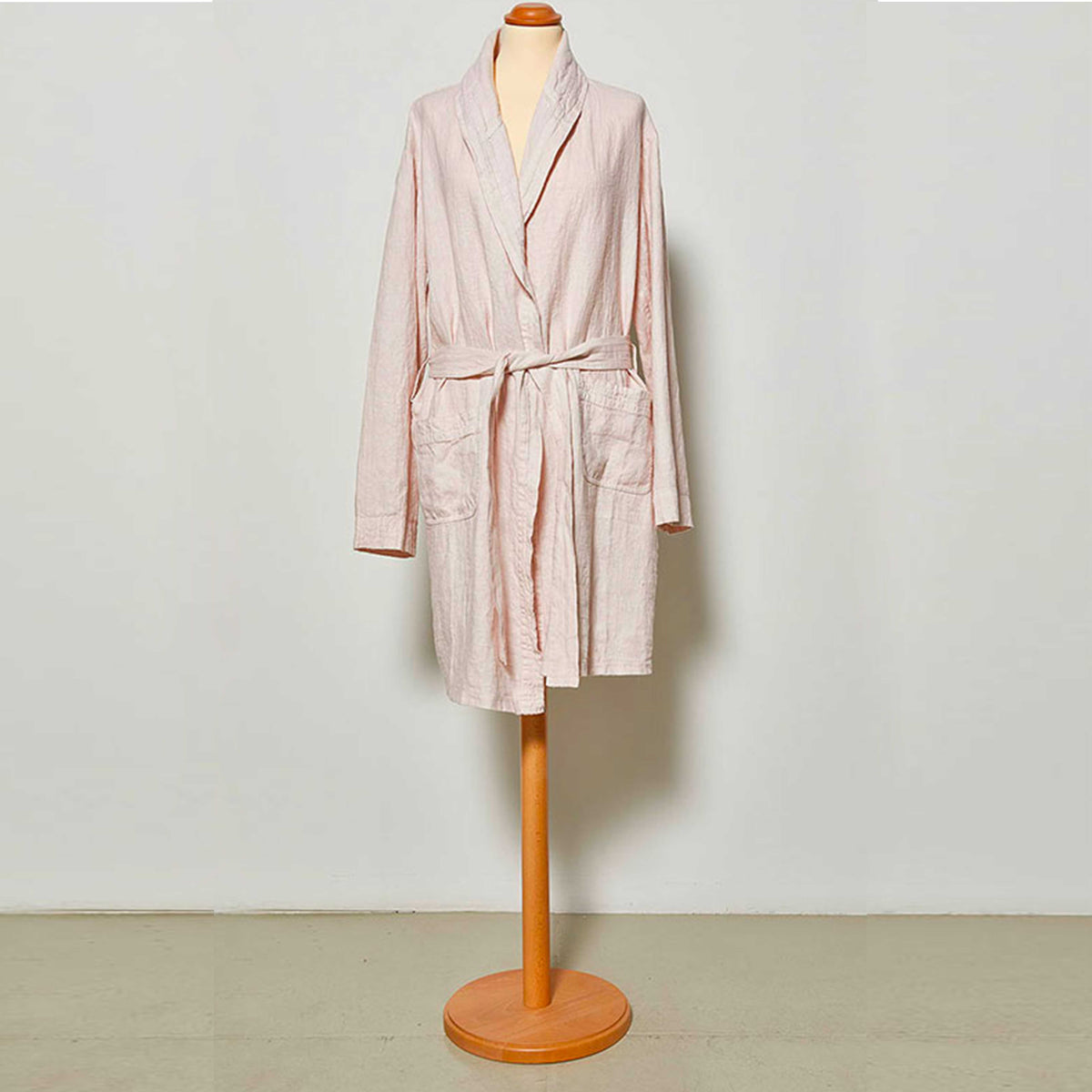 Unisex short shawl linen bathrobe 