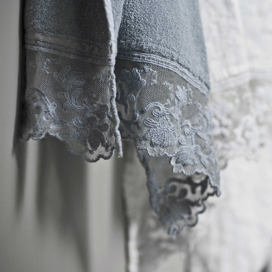 Coral Lace Terry Shower Towel * LAST PIECE