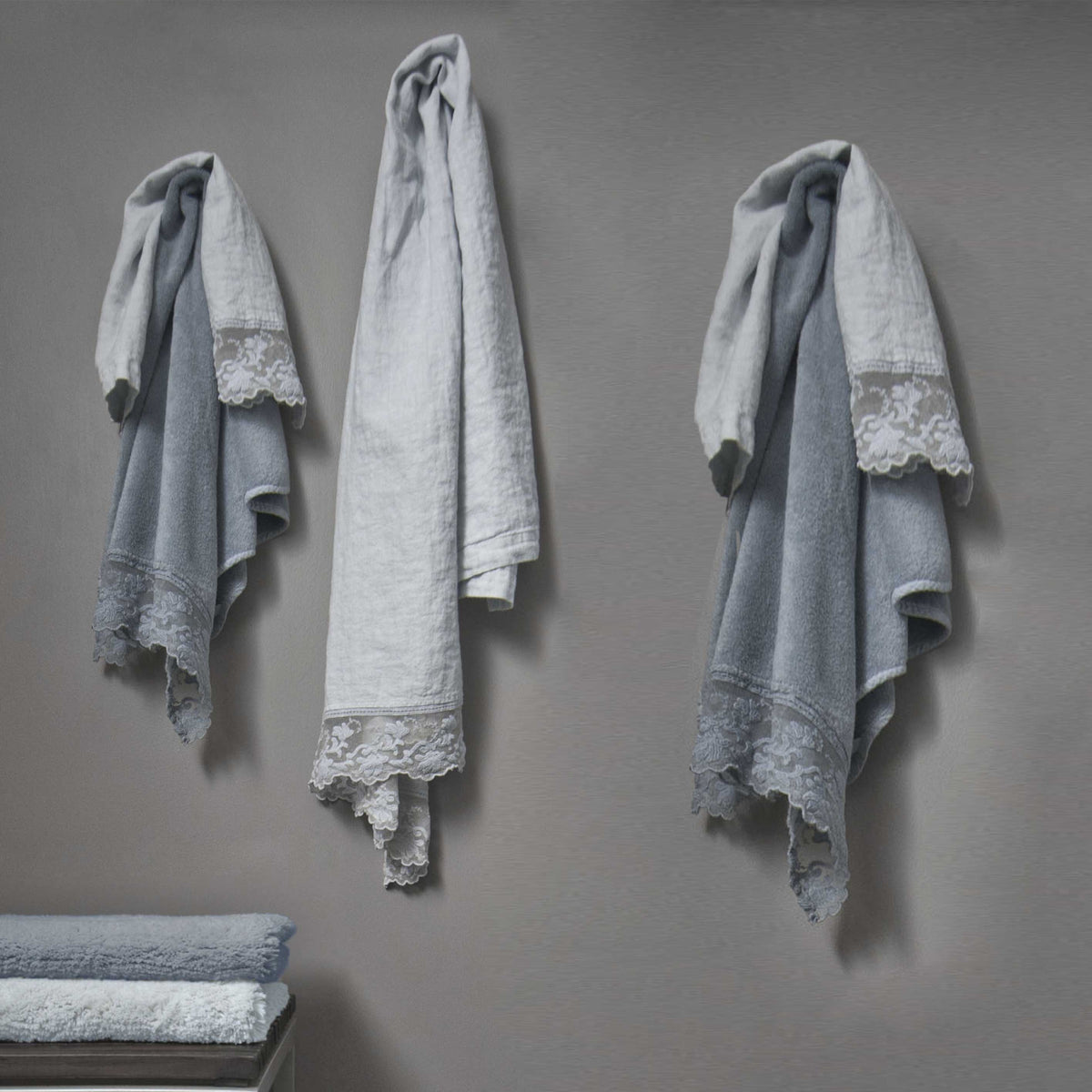 Coral Lace Terry Shower Towel * LAST PIECE