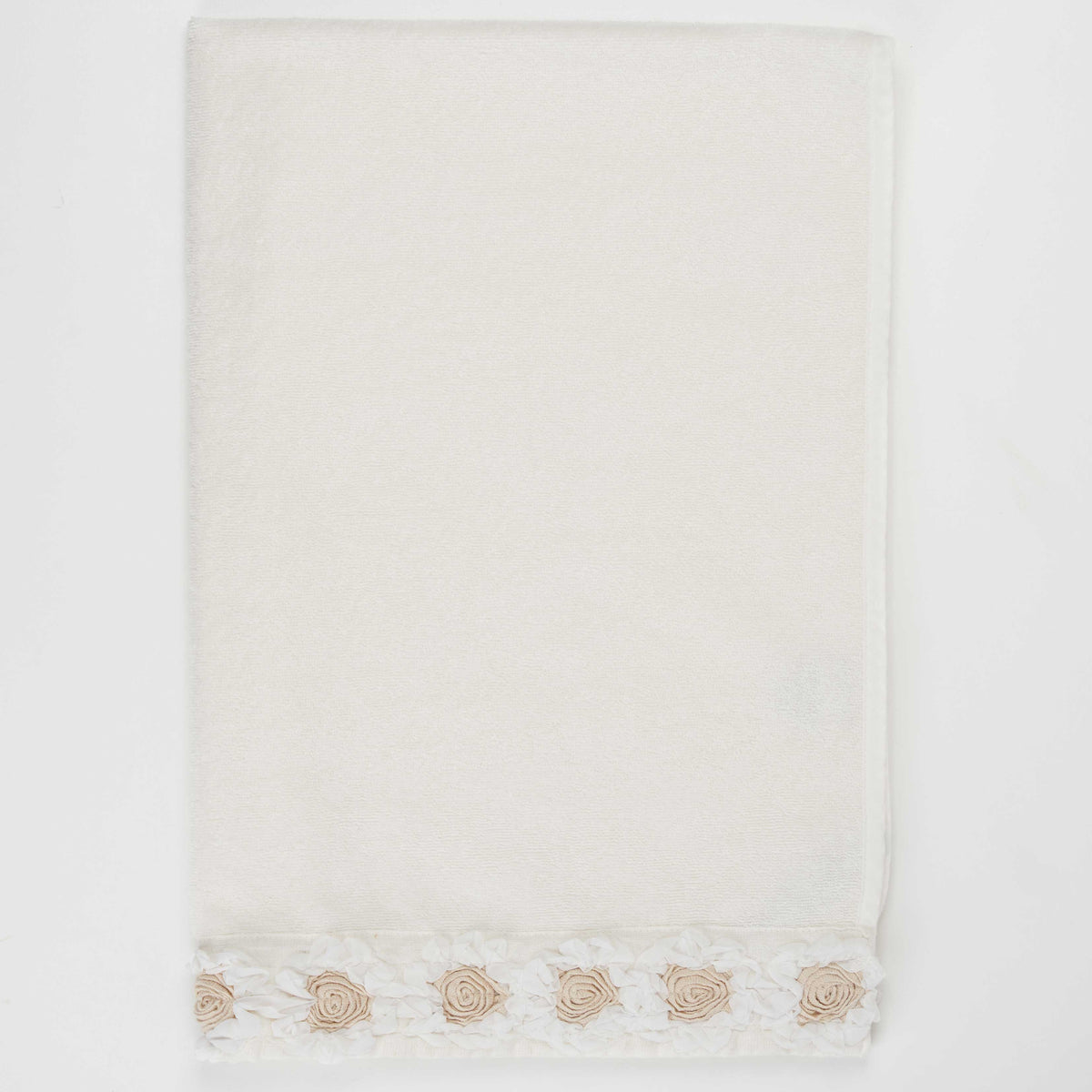 Terry shower towel with Peony embroidery