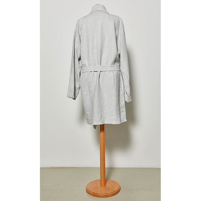 Unisex short shawl linen bathrobe 