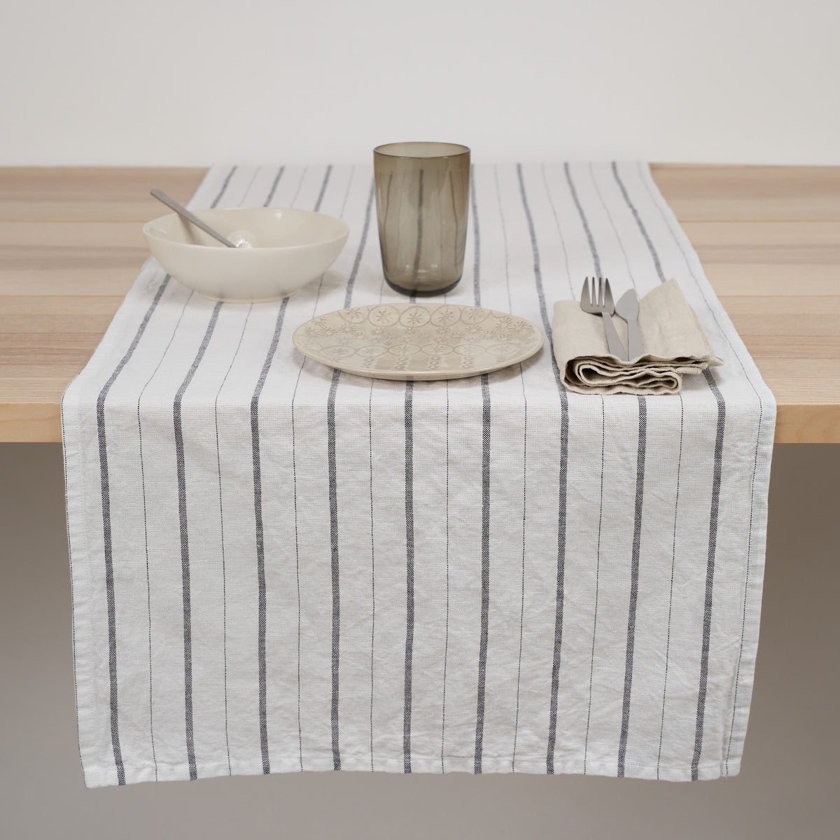 Linen print linen runner
