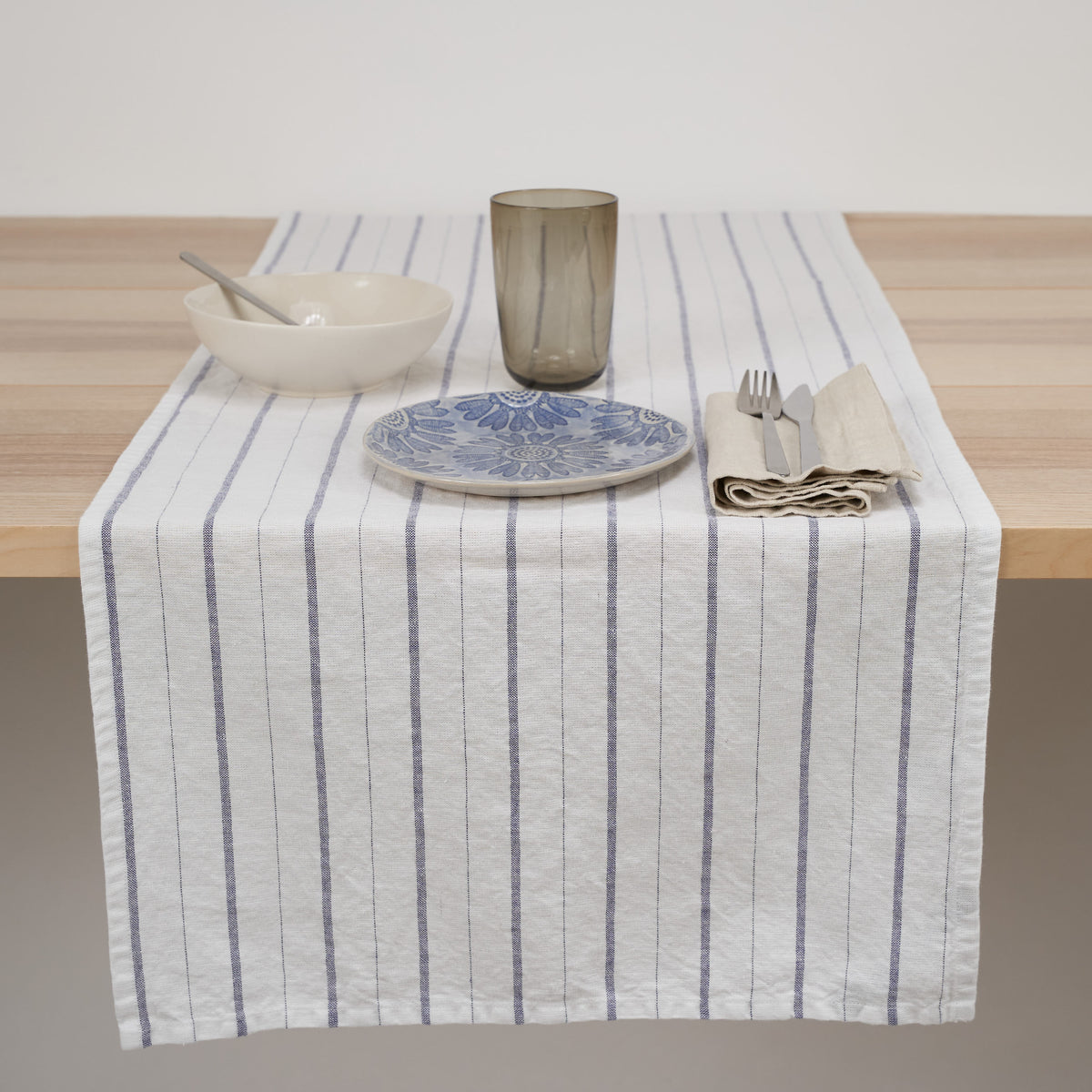 Linen print linen runner