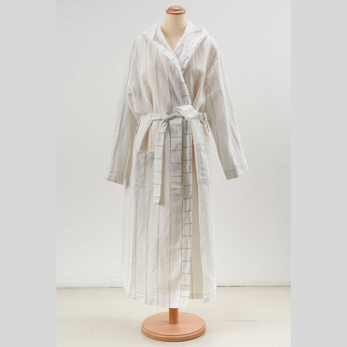 Linee unisex bathrobe with hood