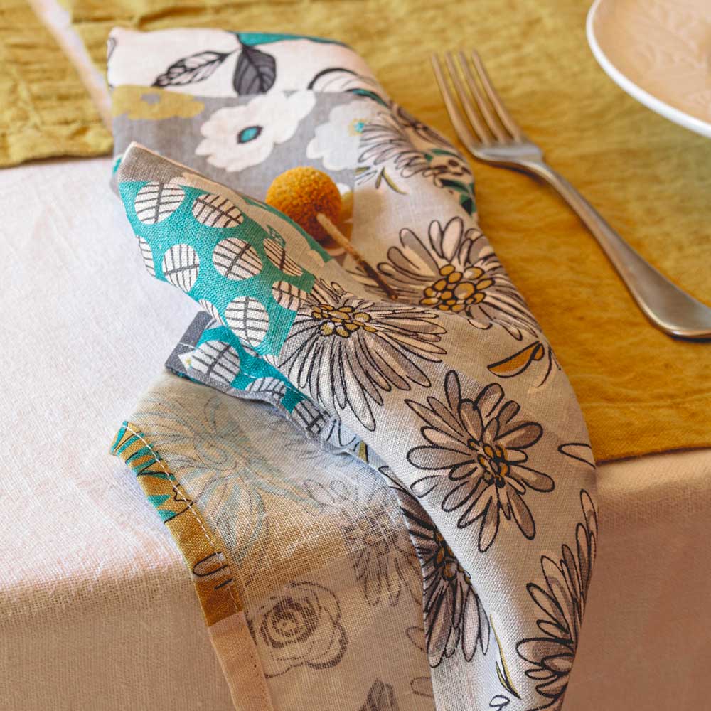 Set of 4 Patchwork print napkins