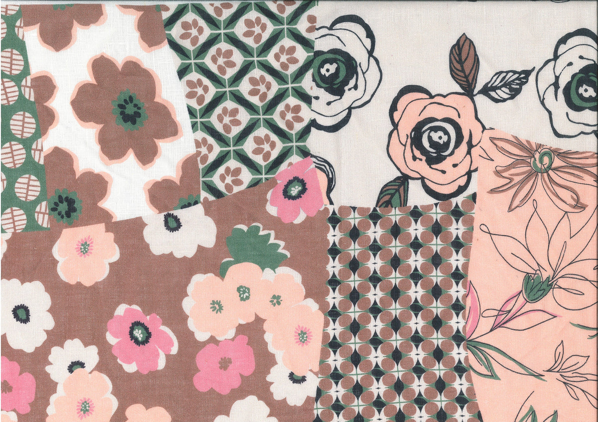 Coppia di federe da guanciale in lino stampa Patchwork