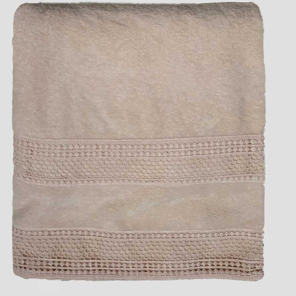 Terry shower towel with mesh embroidery * while stocks last
