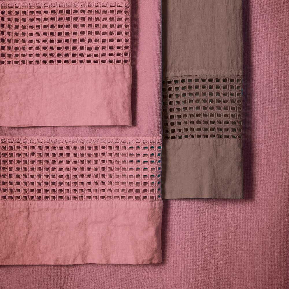 Terry shower towel with square embroidery * while stocks last