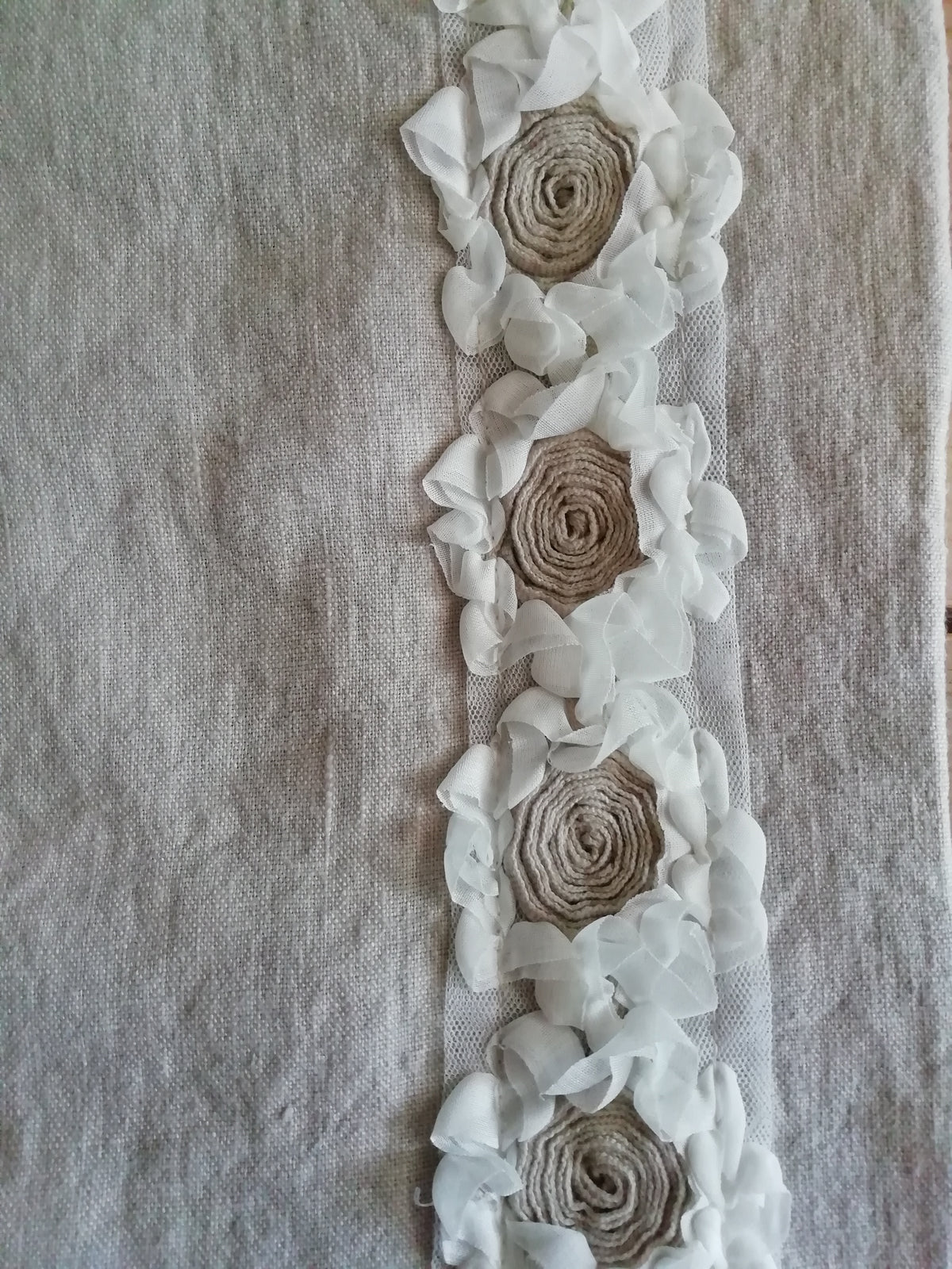 linen pillowcase with peonies