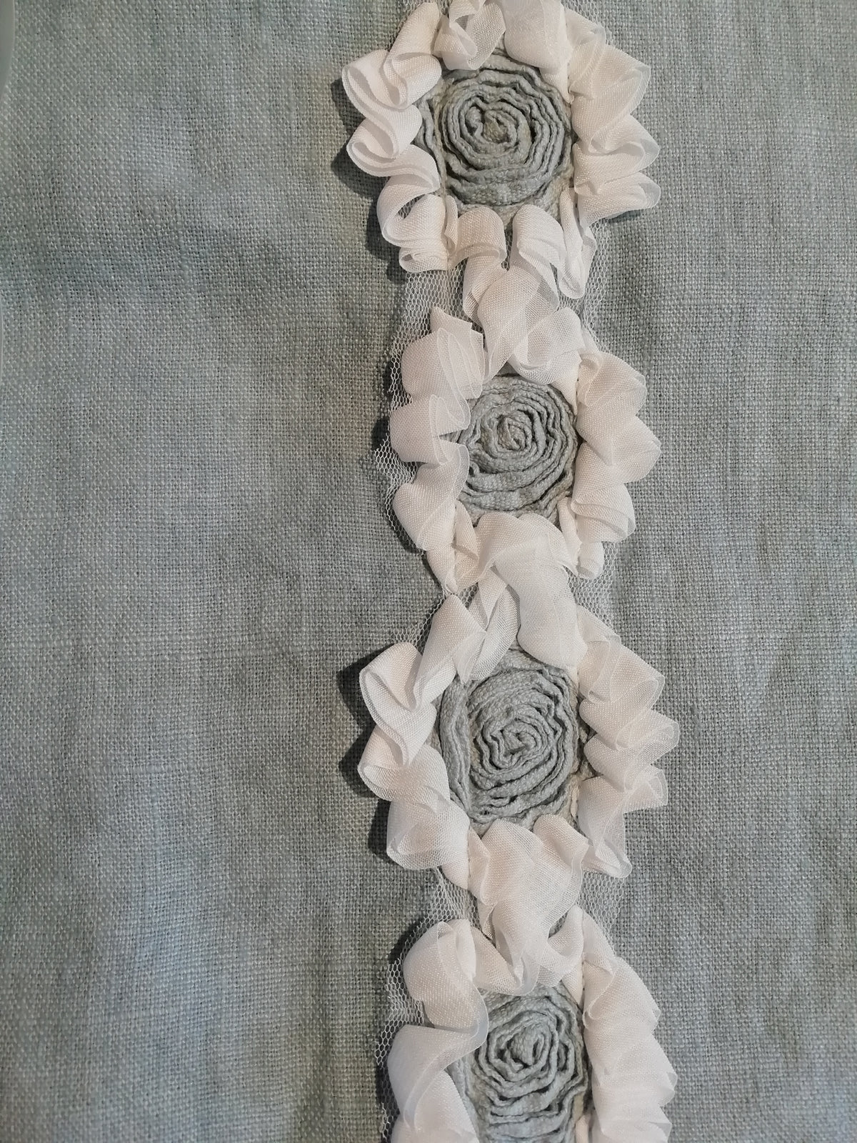 linen pillowcase with peonies