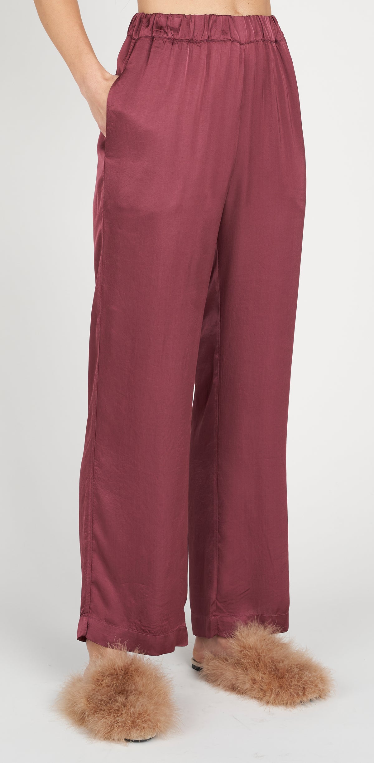 Wide leg viscose trousers