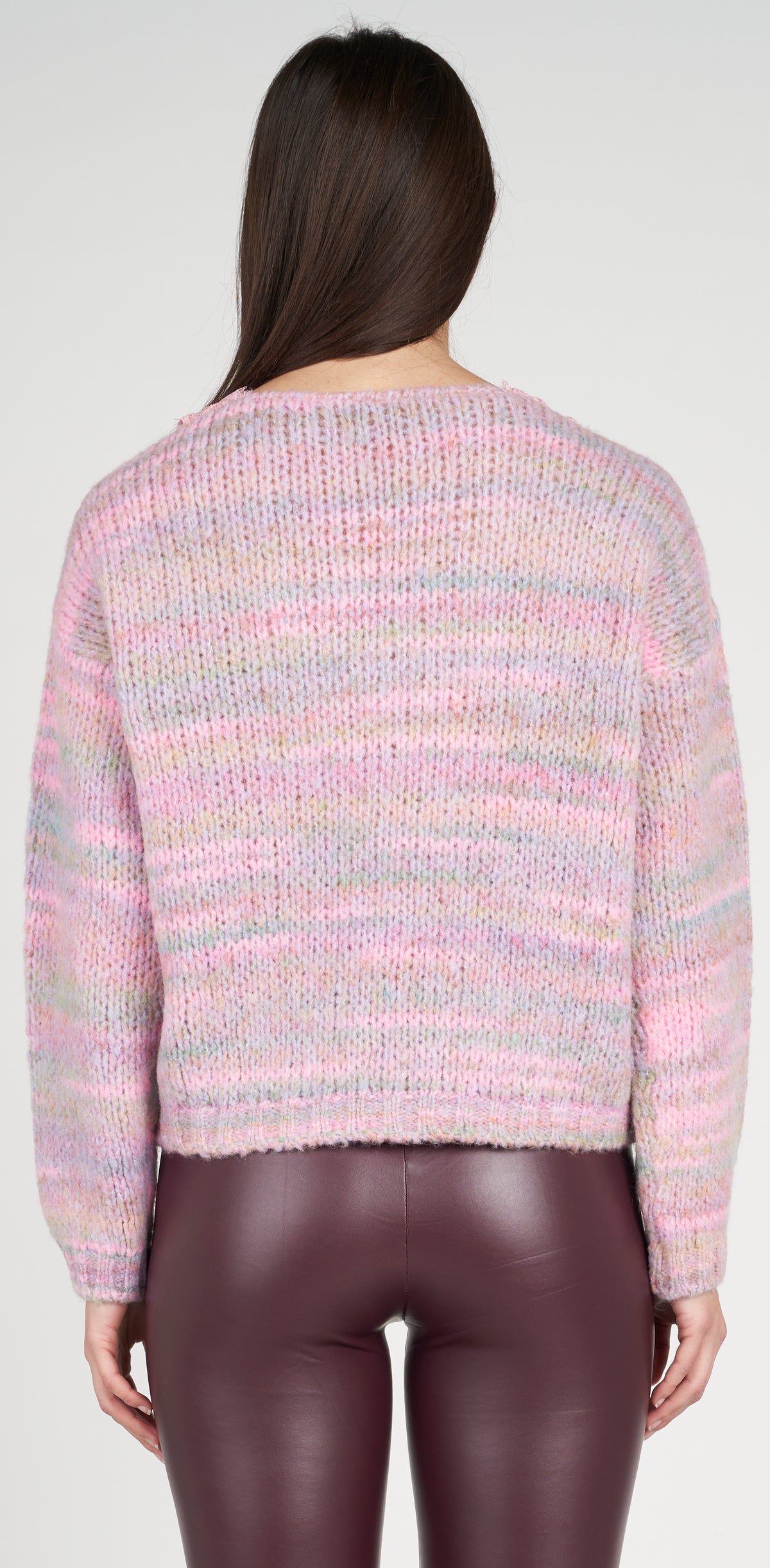 V-neck sweater in fancy yarn