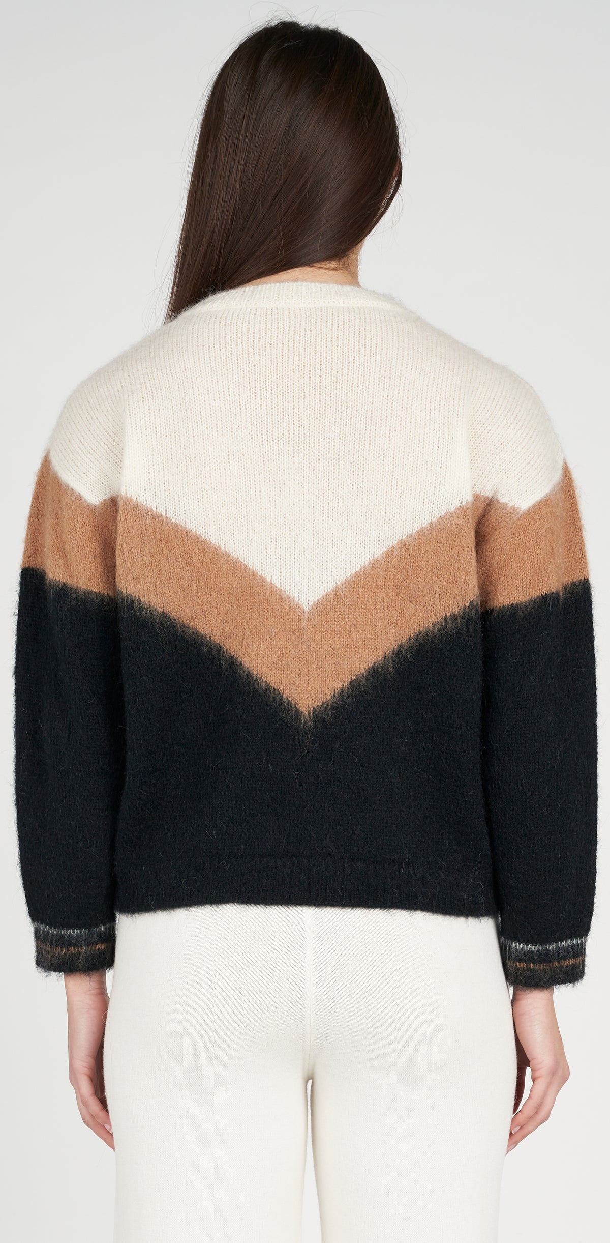 V-neck intarsia knit