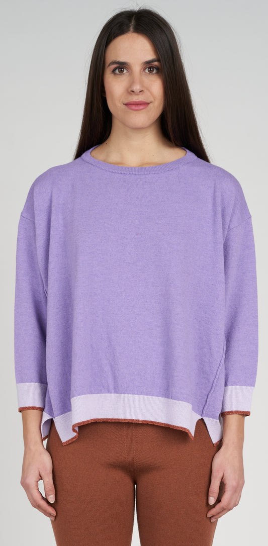 Maglia giro boxy lurex