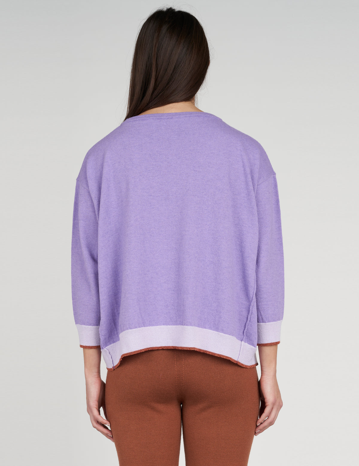Crew neck boxy lurex jumper