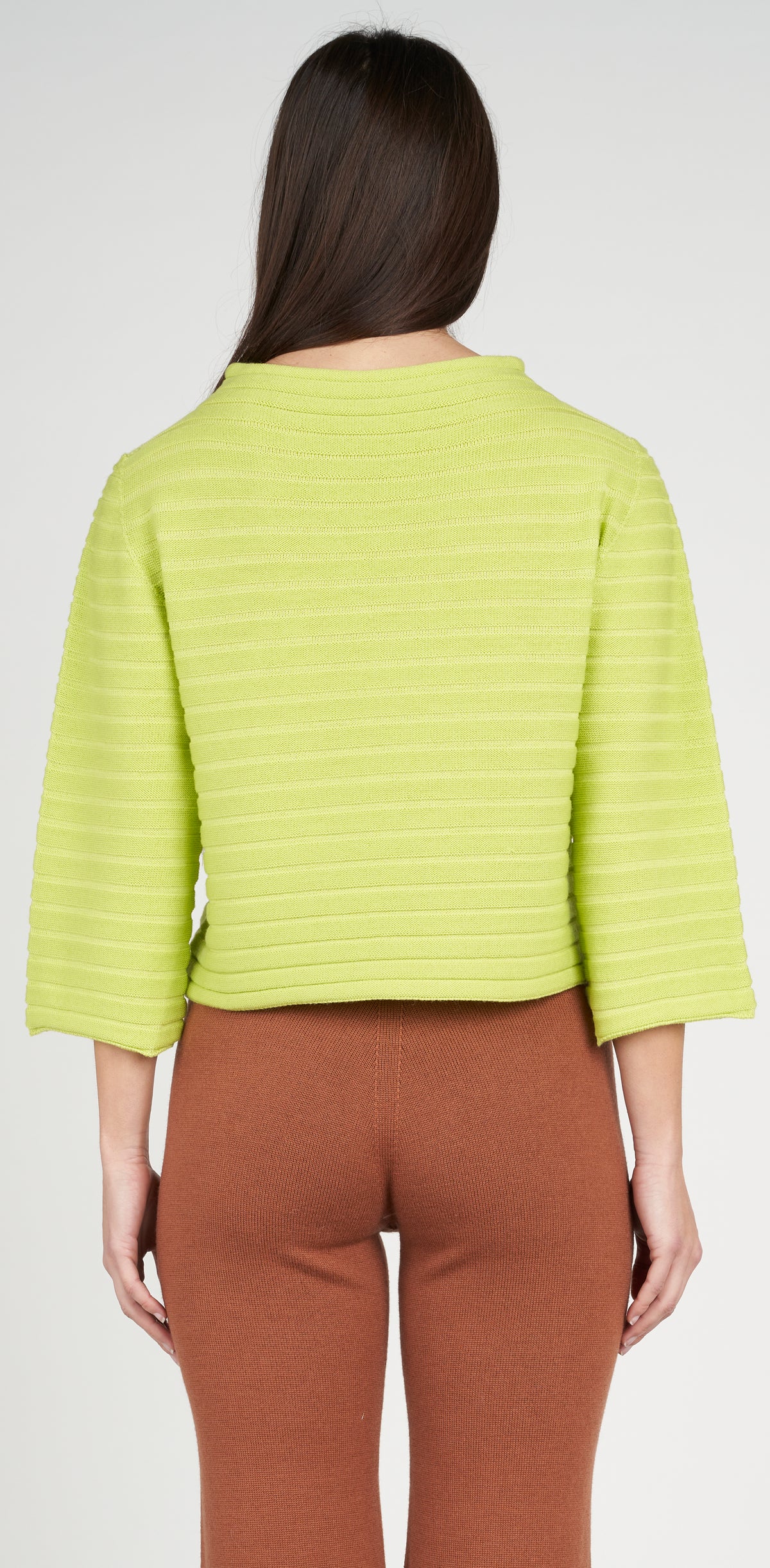 Ribbed top with 3/4 sleeves