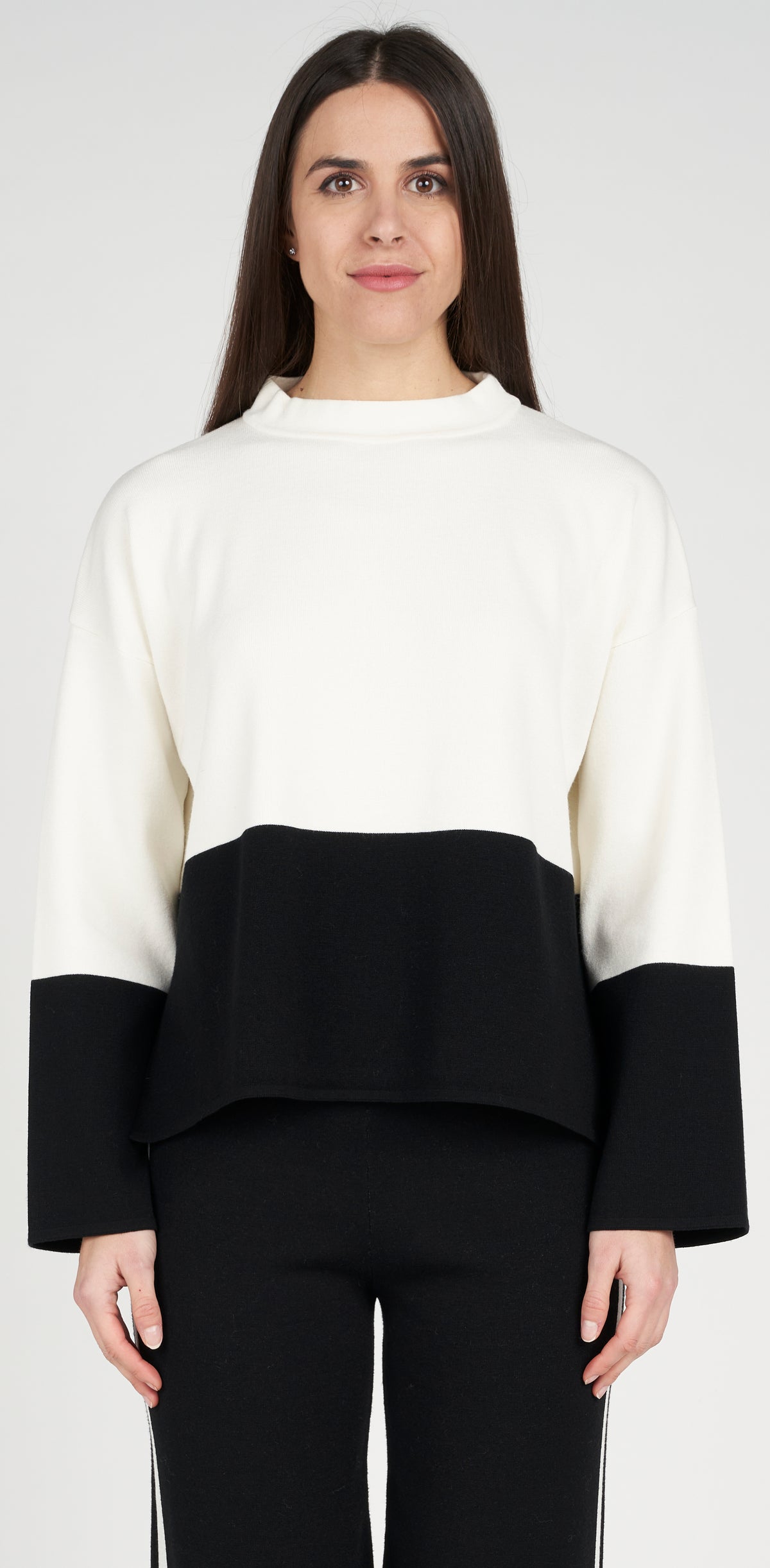 Two-tone viscose jumper
