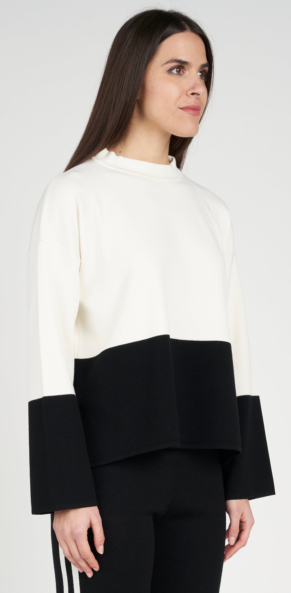 Two-tone viscose jumper