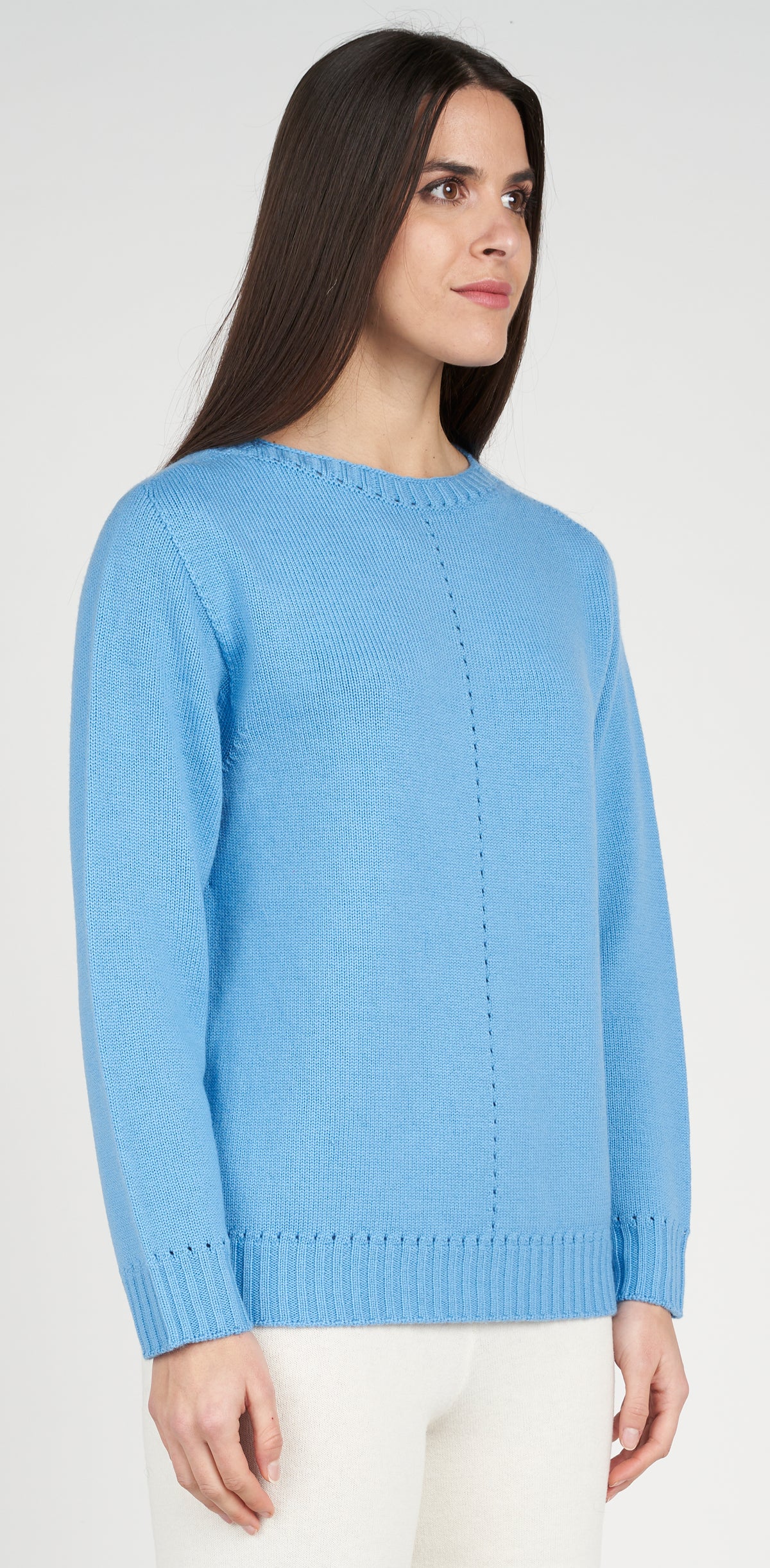 Openwork boat neck sweater