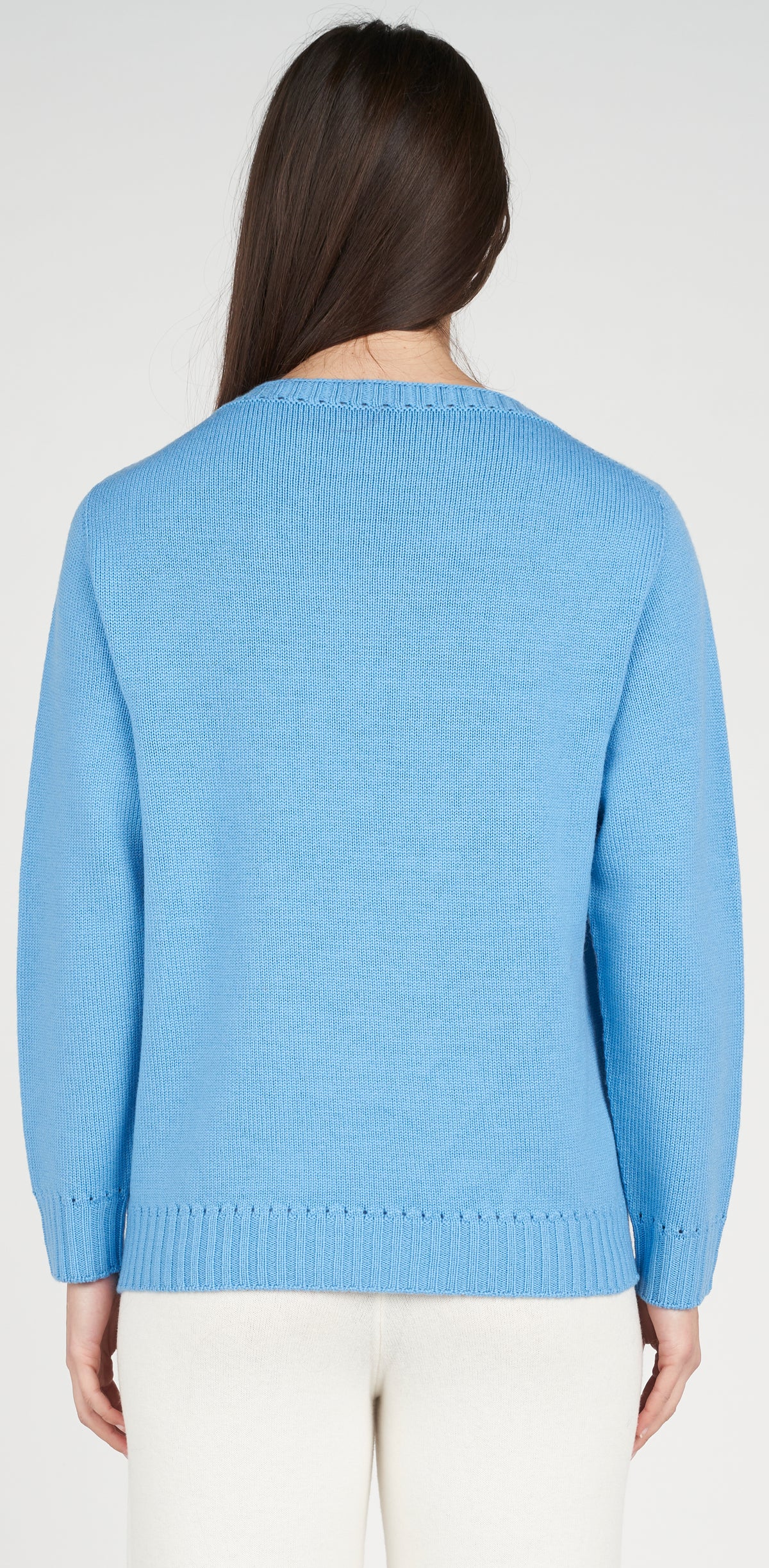 Openwork boat neck sweater