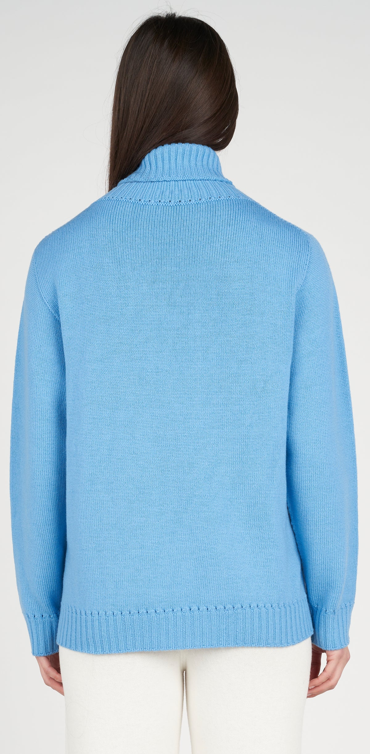 Open-knit turtleneck sweater