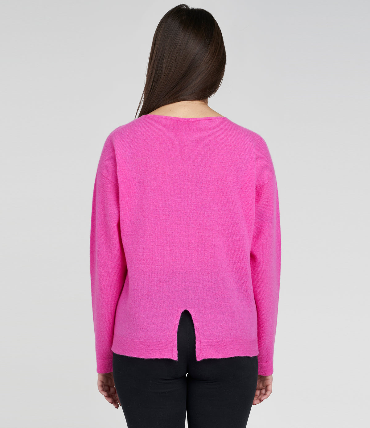 Boat neck top with back slit