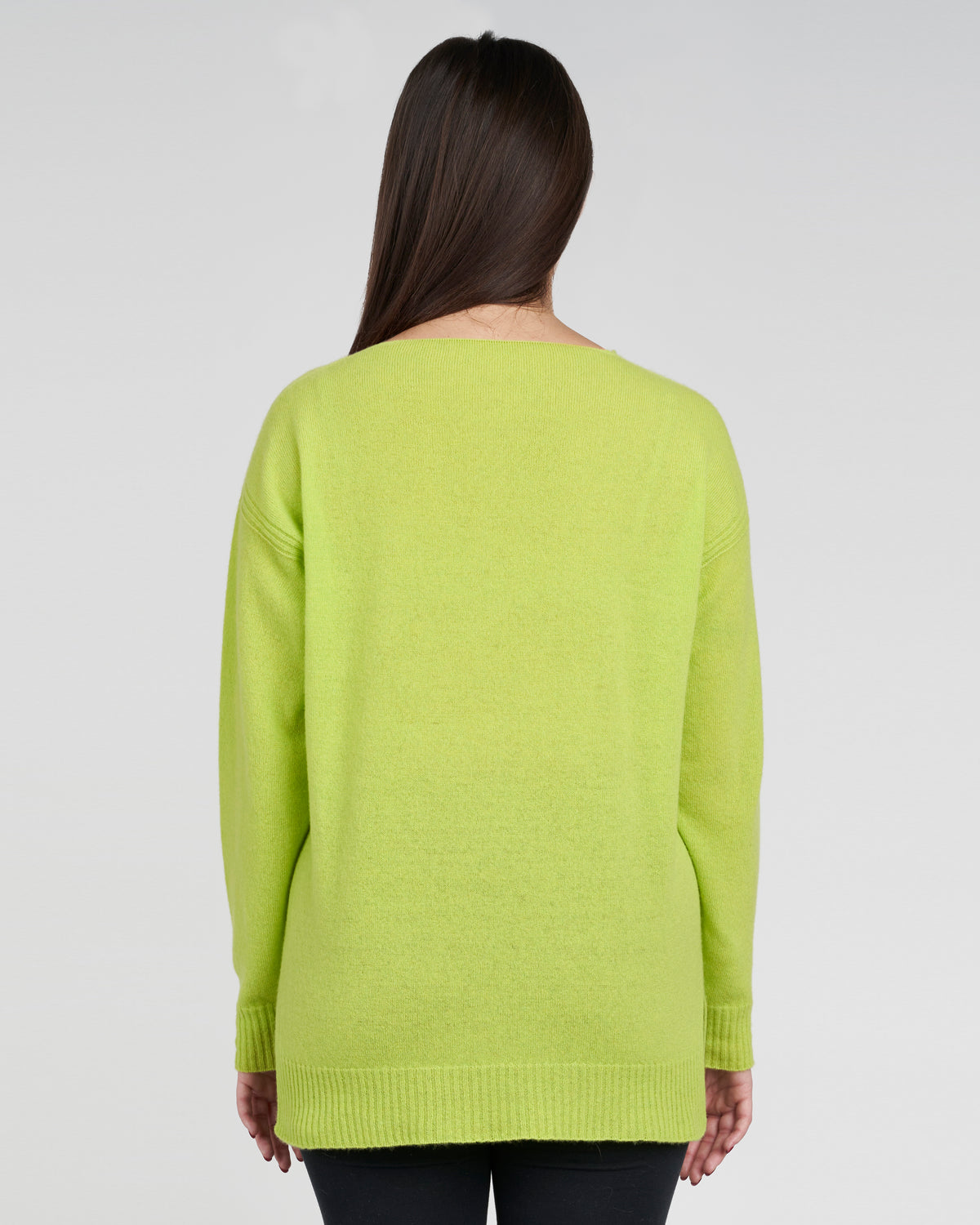 V-neck sweater with side slits