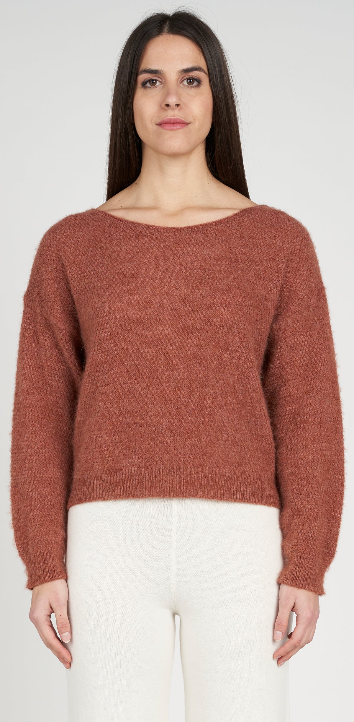 Low-cut top with lace back