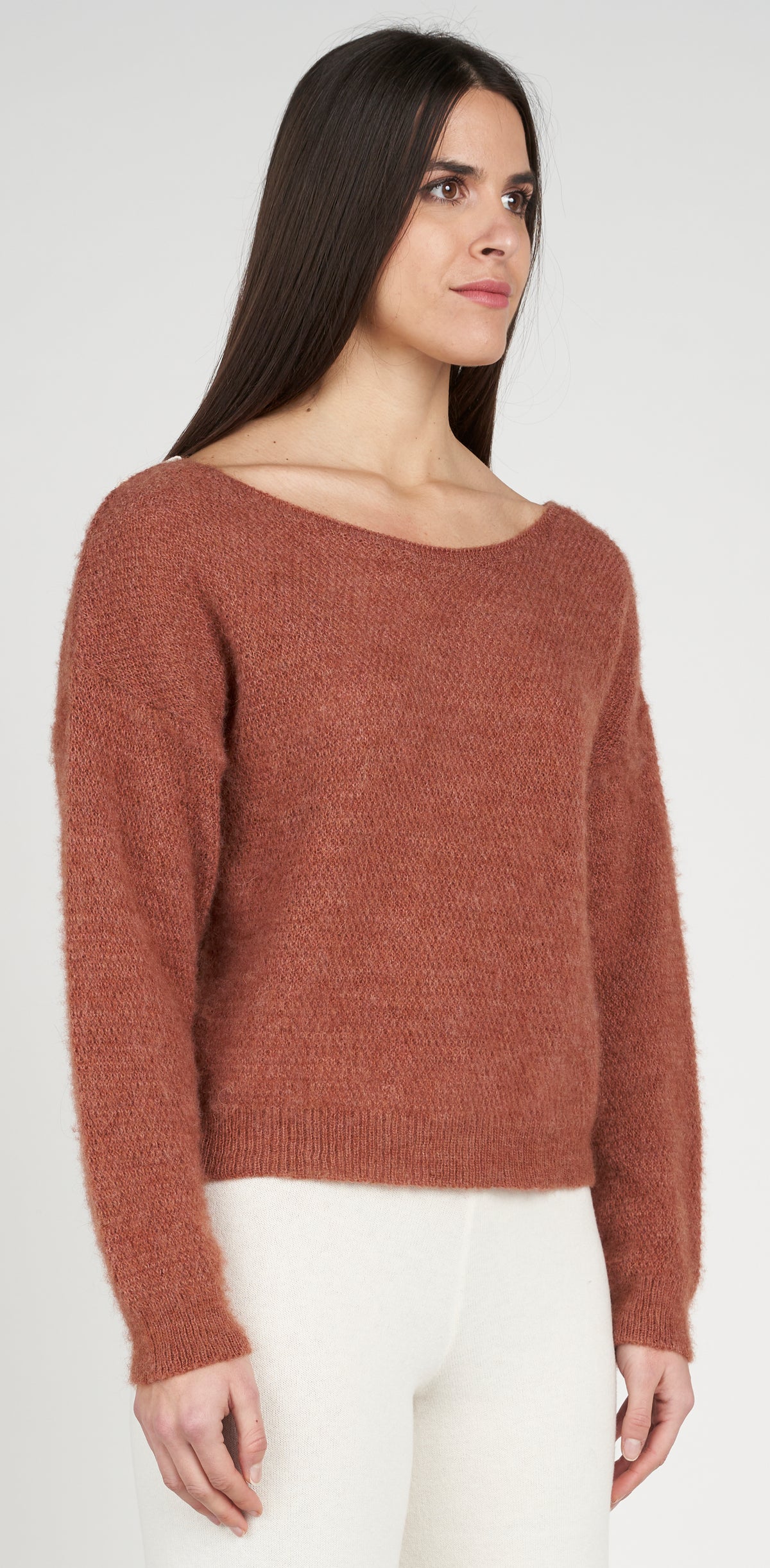 Low-cut top with lace back