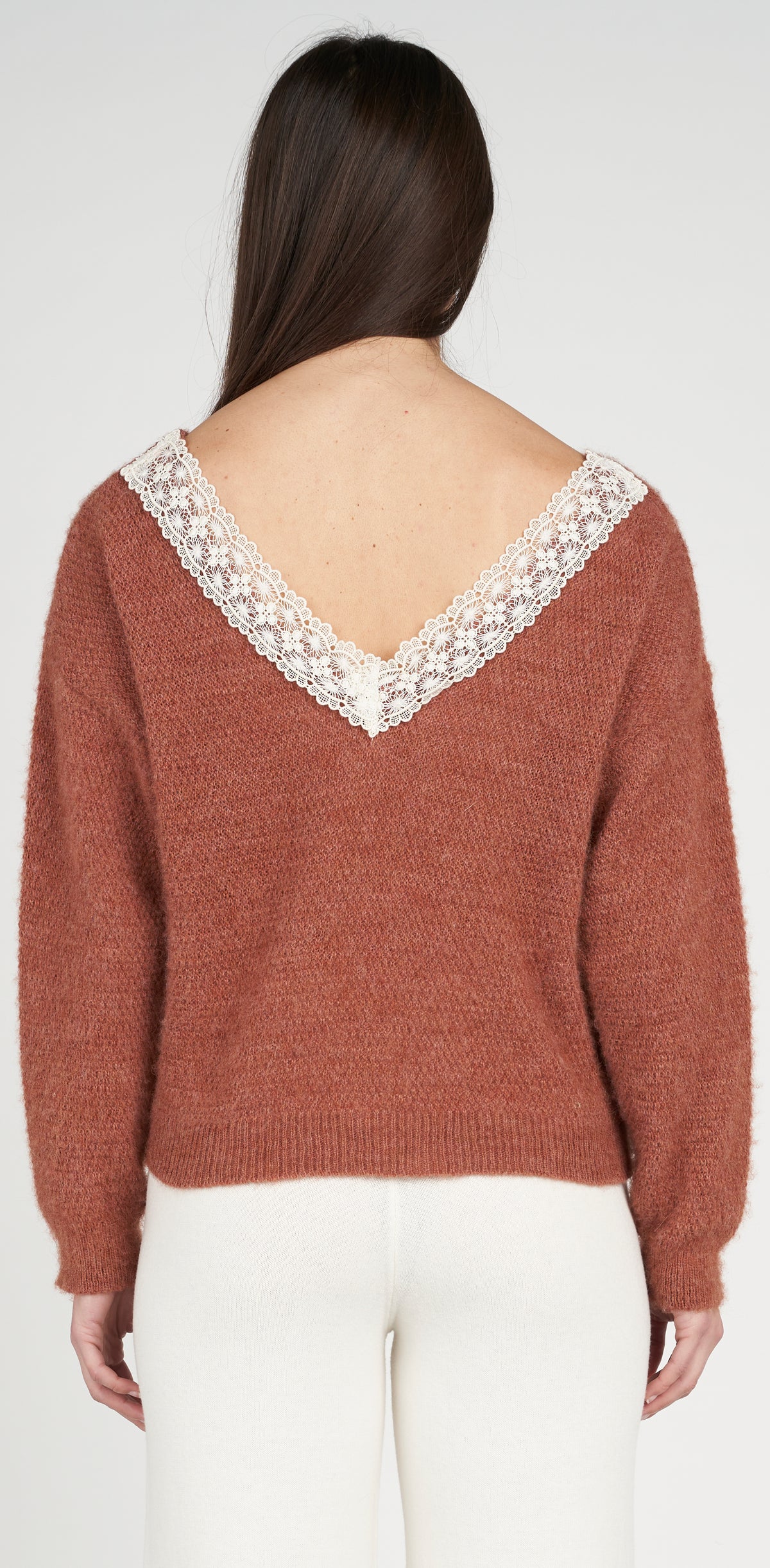 Low-cut top with lace back