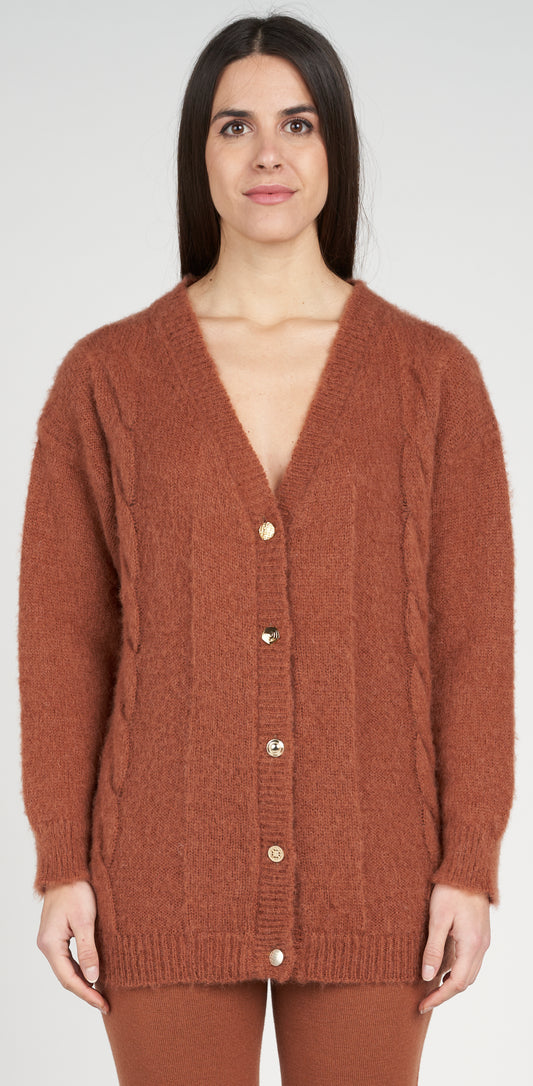 Cardigan con trecce
