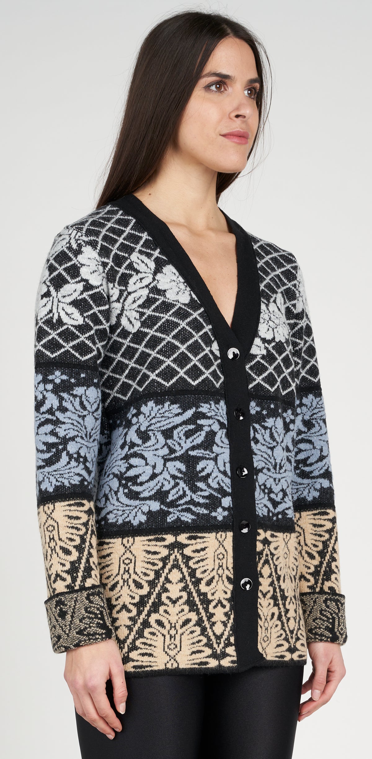 Black jacquard cardigan