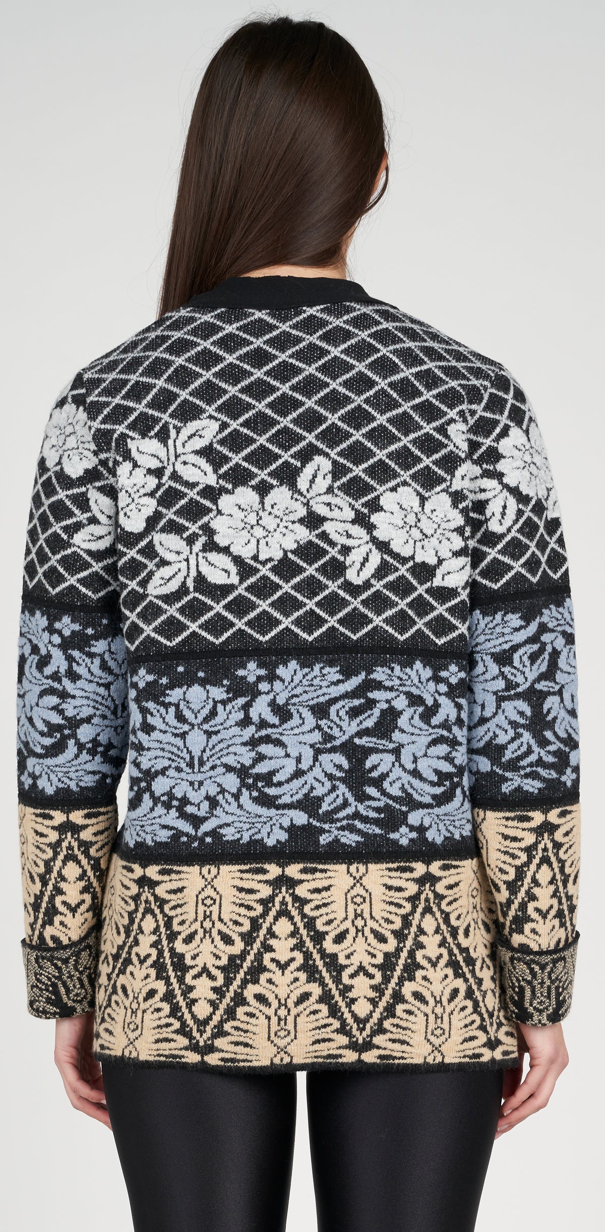 Black jacquard cardigan