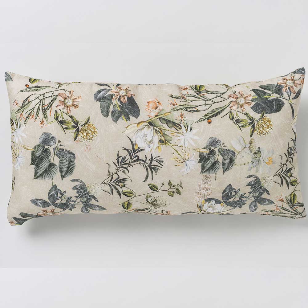Herbarium print linen furnishing pillowcase